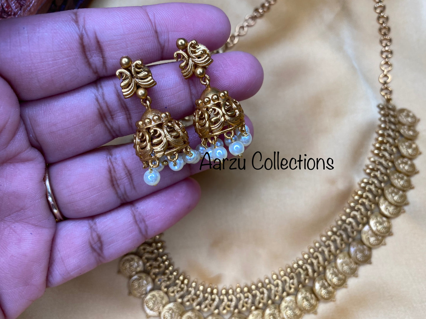 Peacock short coin or kasu mala set