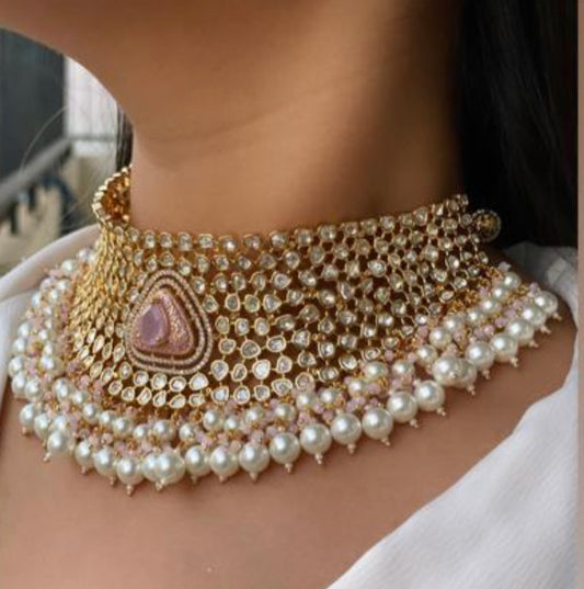 Designer inspired Kundan Statement choker set