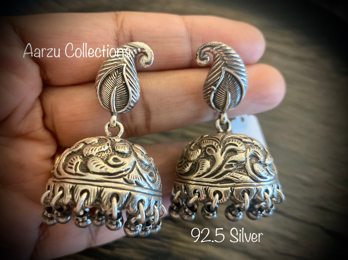 92.5 Silver Chitai jhumkies - 37 gms