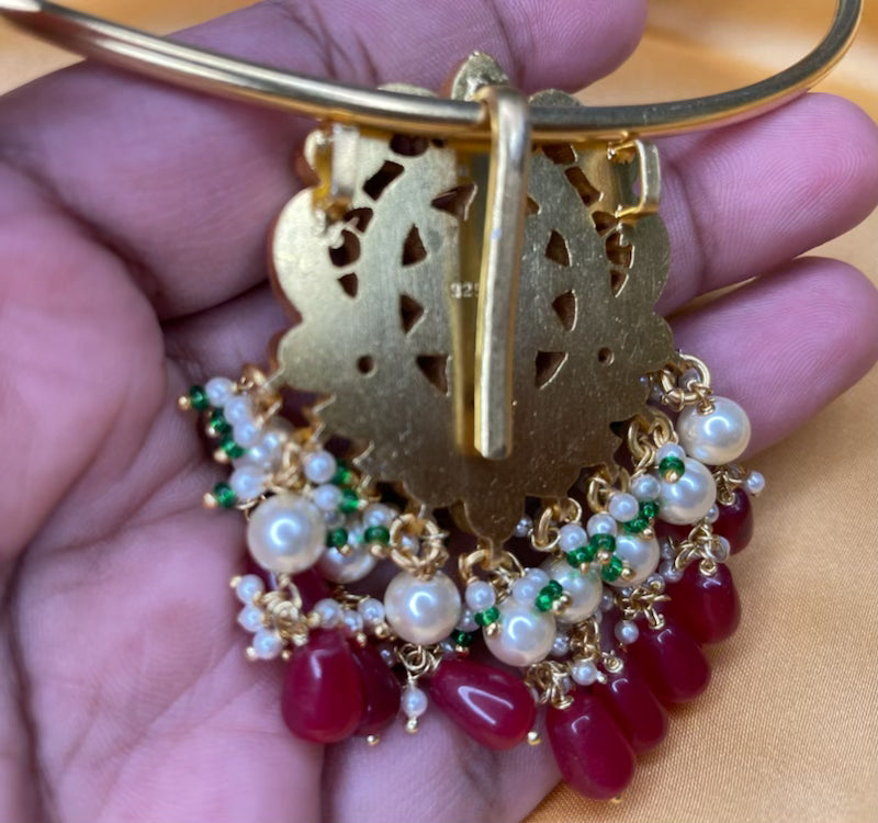 92.5 Silver Kundan Jadau Pendant - 34 gms