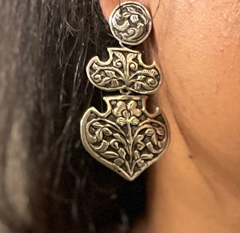 92.5 Silver Earrings - 24 gms