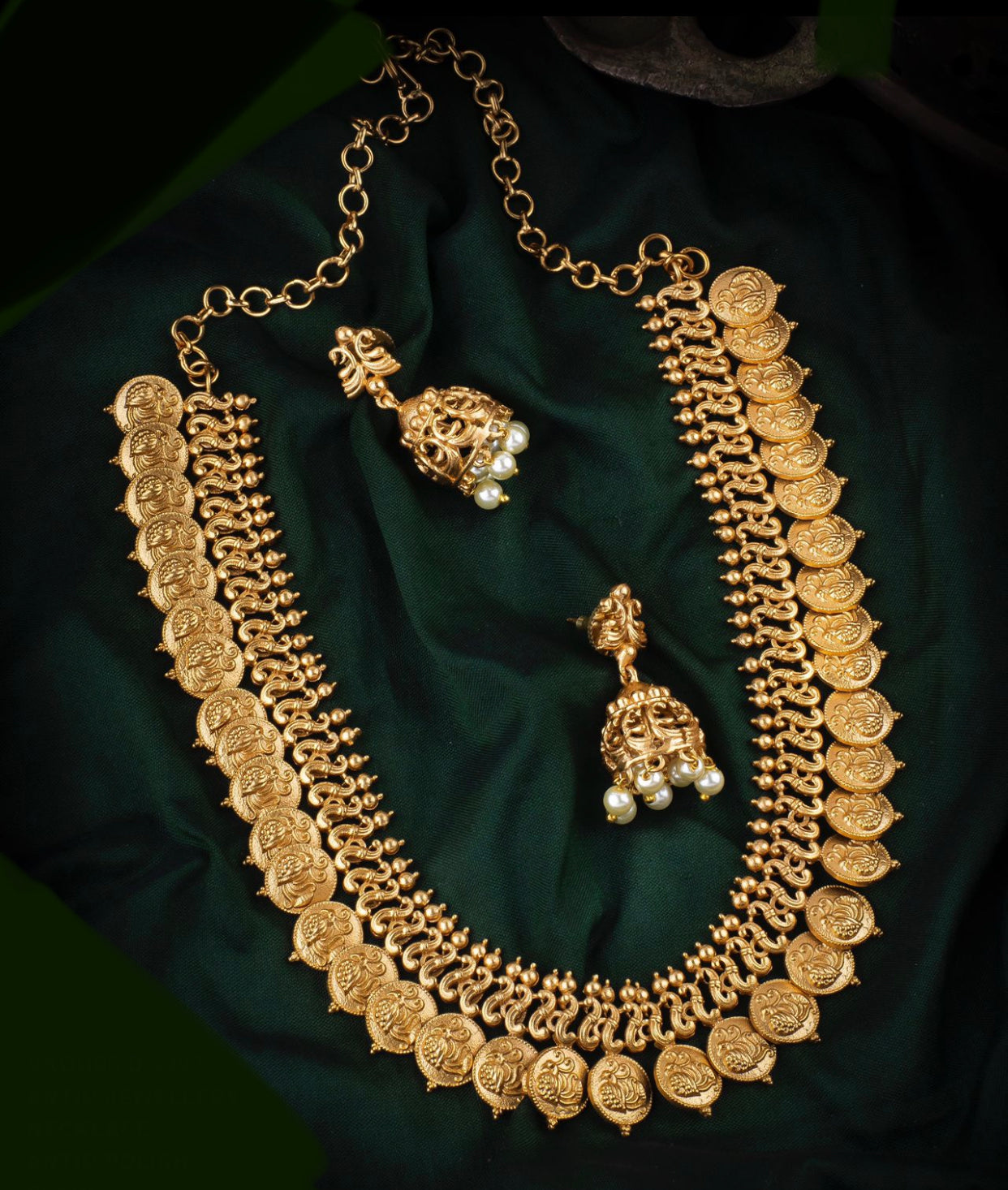 Peacock short coin or kasu mala set