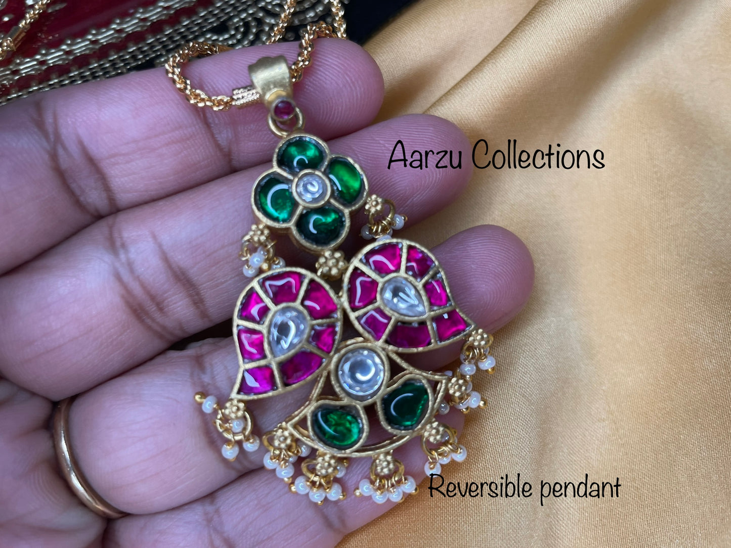 Kundan Jadau reversible pendant