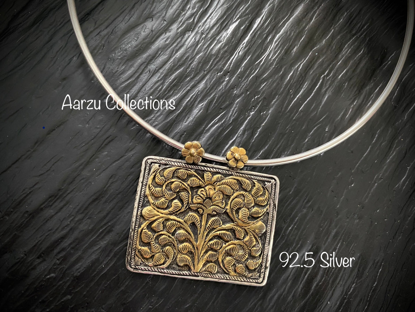 92.5 Silver dual tone pendant -23 gms