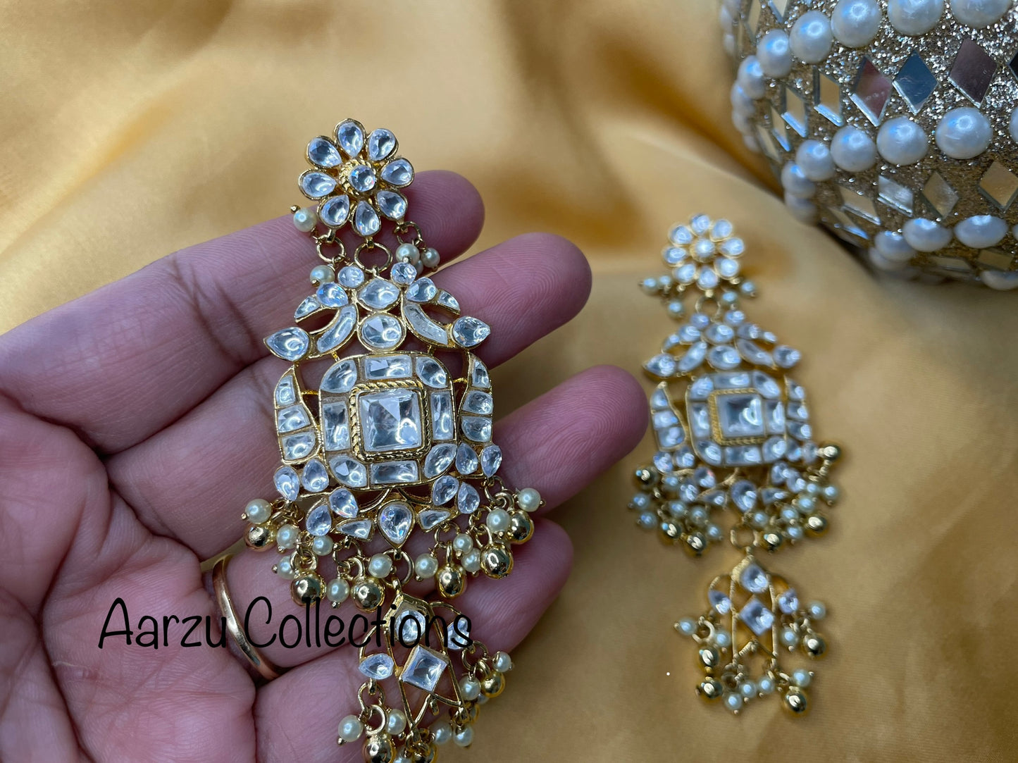 Kundan statement earings