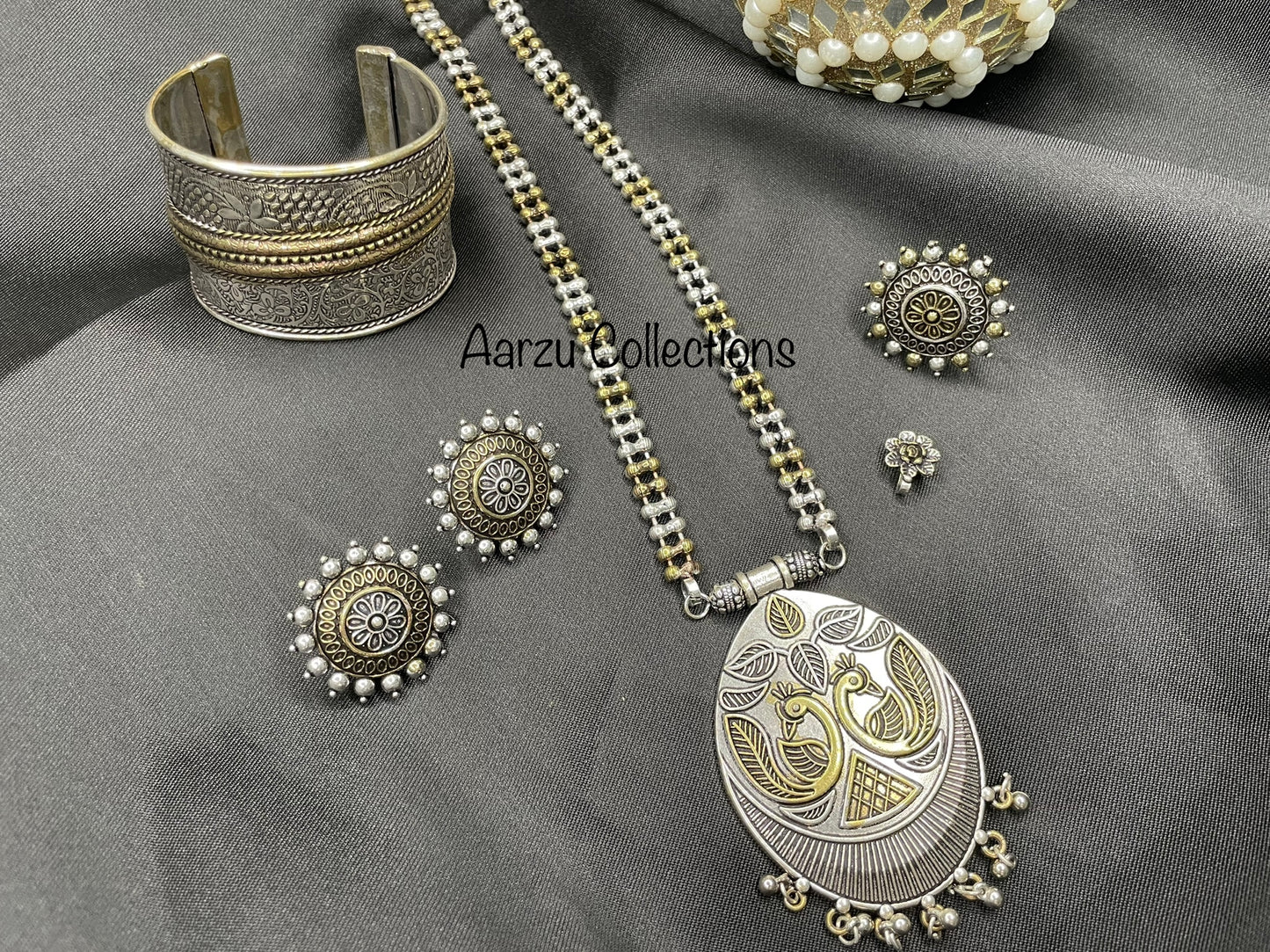 German Silver Necklace Set 5 pc set