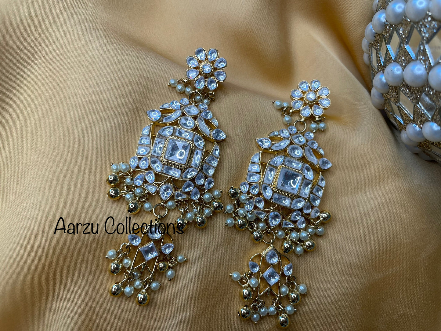 Kundan statement earings