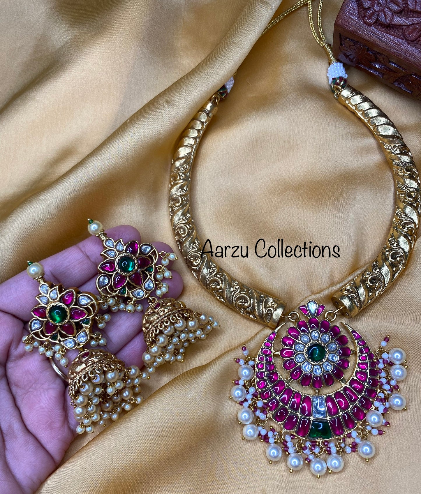 Jadau Kundan Kante Style hasli