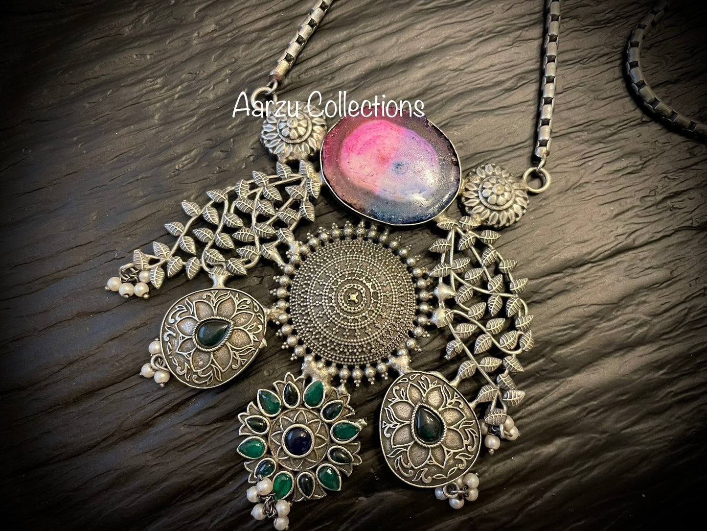 German Silver Fusion Necklace with complimentary ear wear