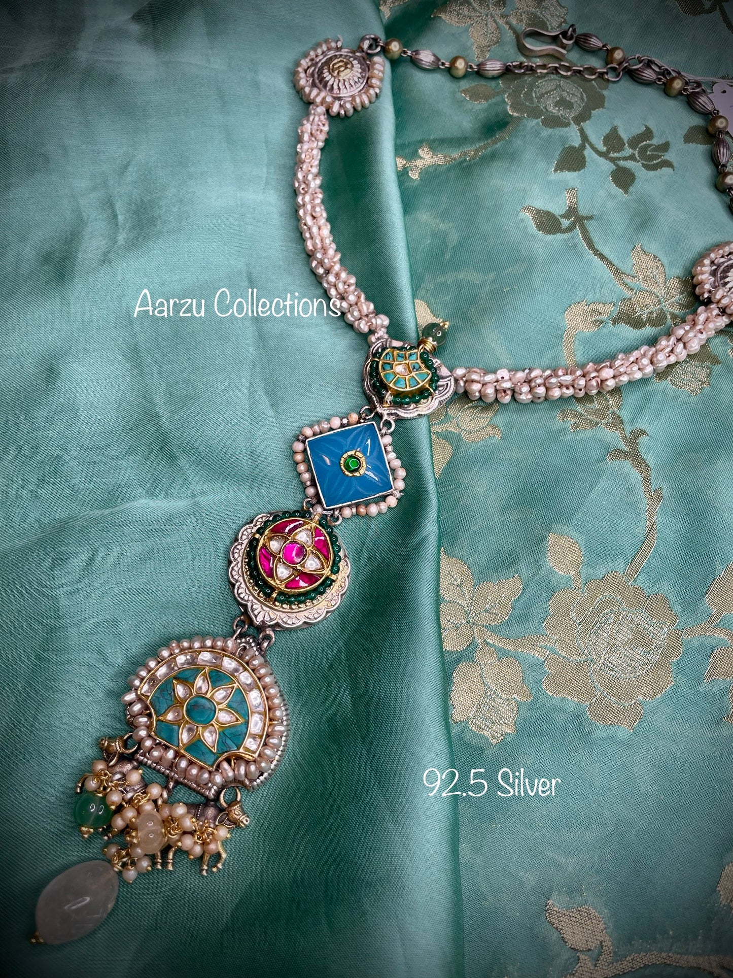 92.5 Silver Fusion collection necklace - 99 gms