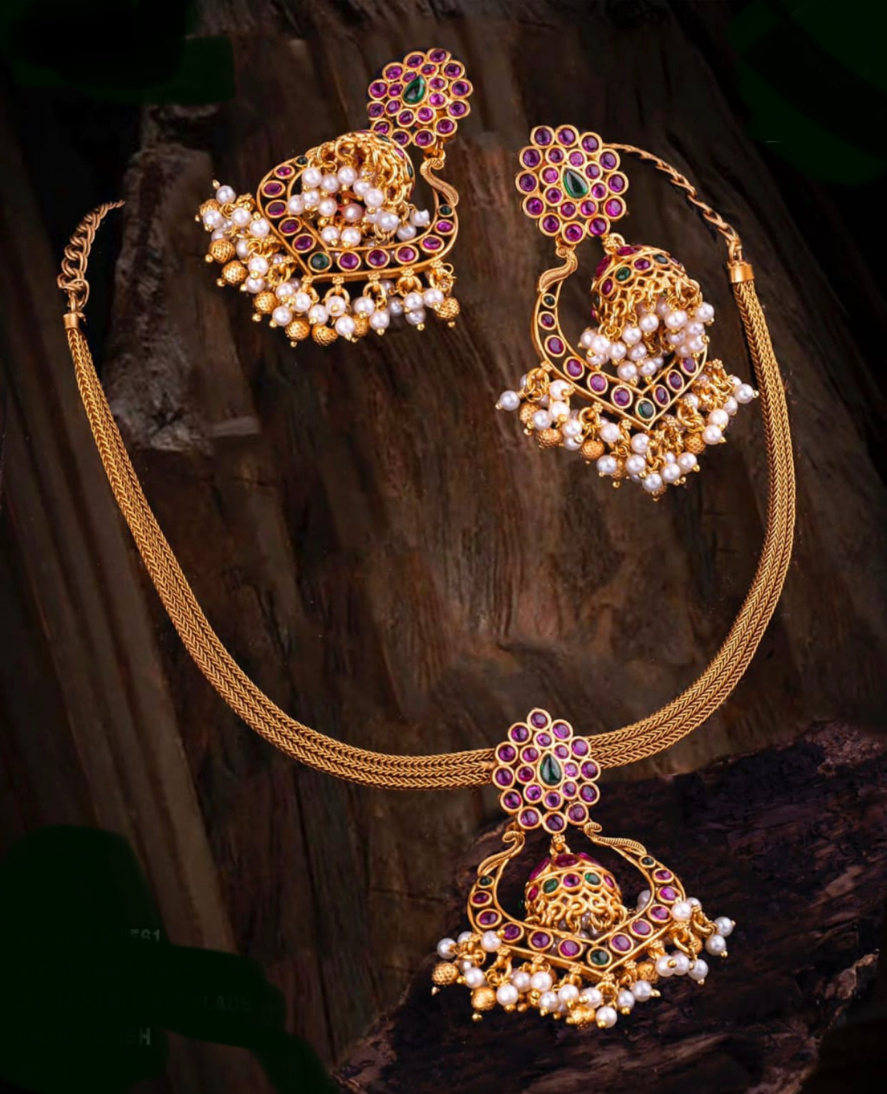 Kemp detachable chandbali Necklace Set