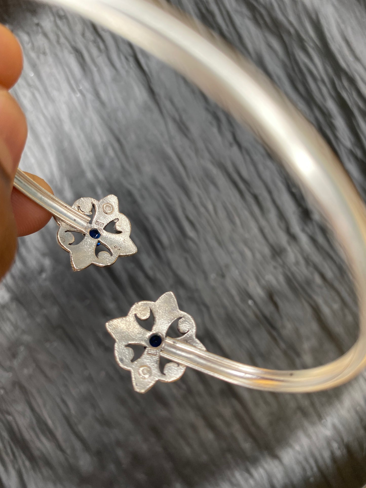 92.5 Silver dainty bracelet with Marcasite