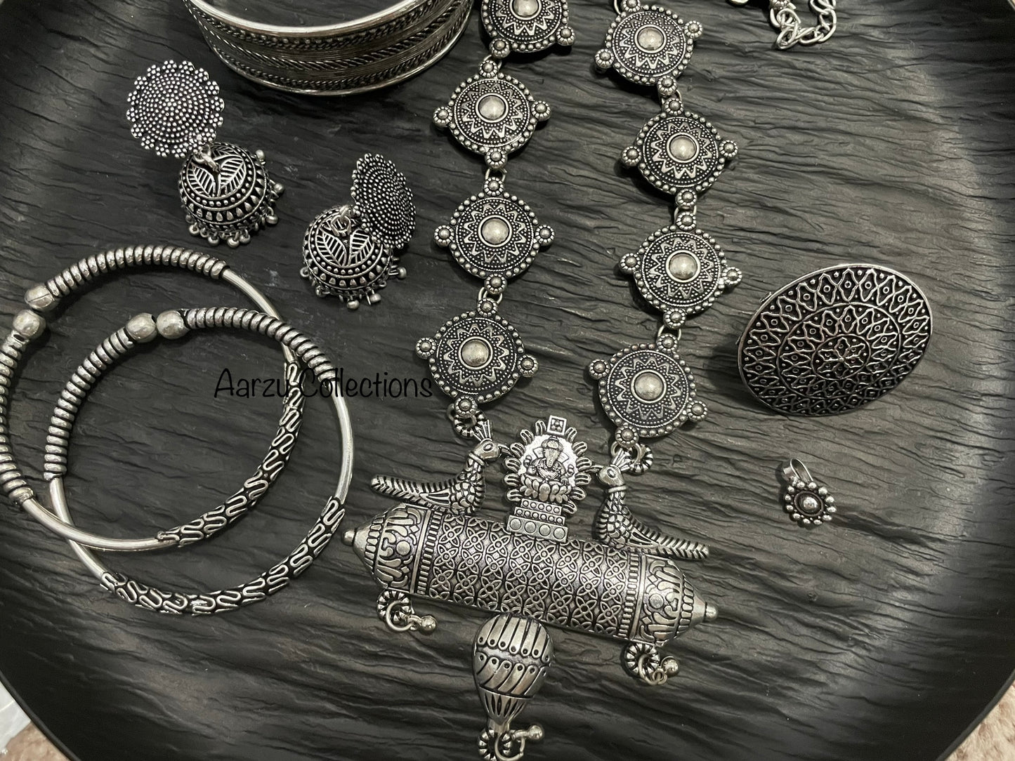 German Silver 7 pc temple Necklace set
