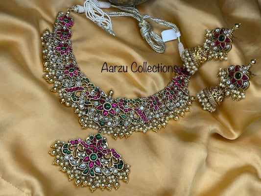 Kundan Jadau Statement Necklace and Earrings set