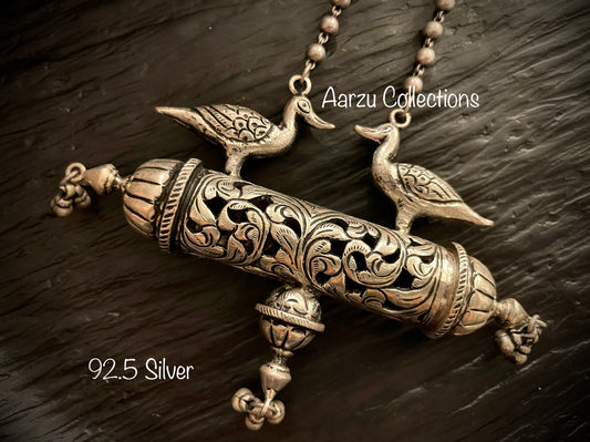 92.5 Silver mala with reversible pendant - Chitai collection