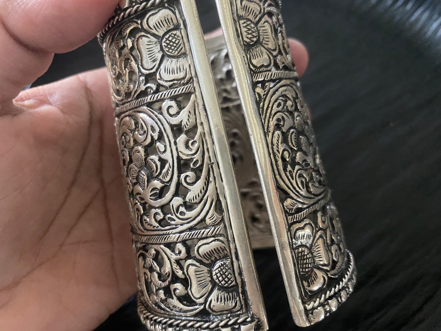 92.5 Silver Chitai Statement Cuff - 159 gms