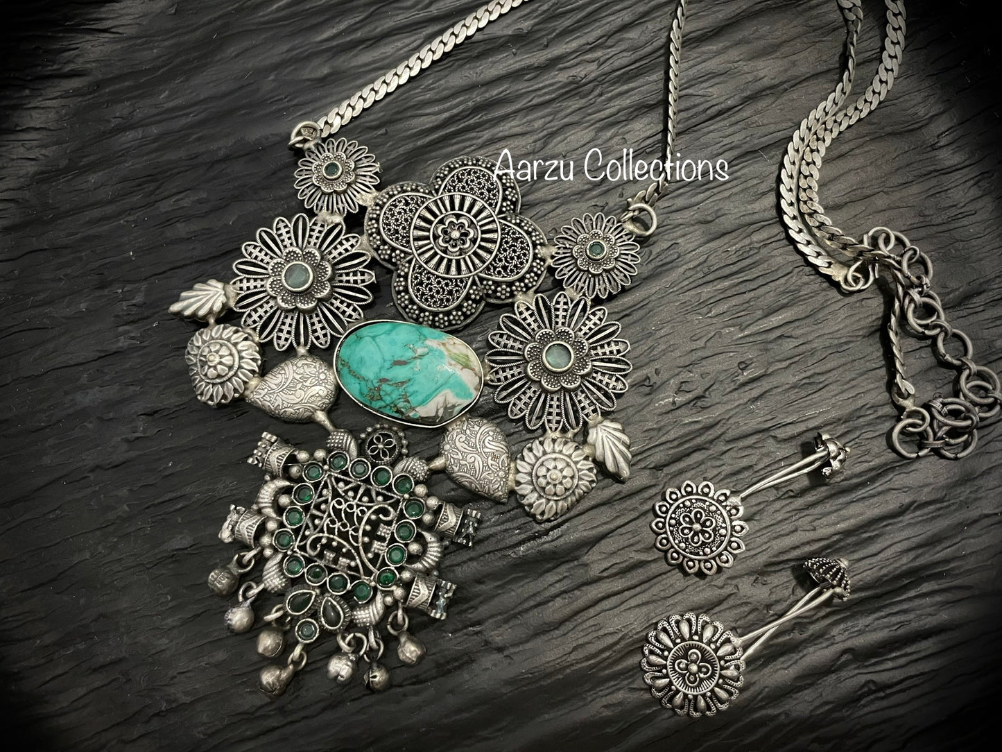 German Silver Fusion Necklace with complimentary ear wear