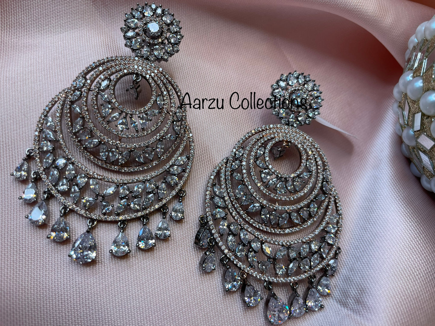 American Diamond Chandbali Earrings