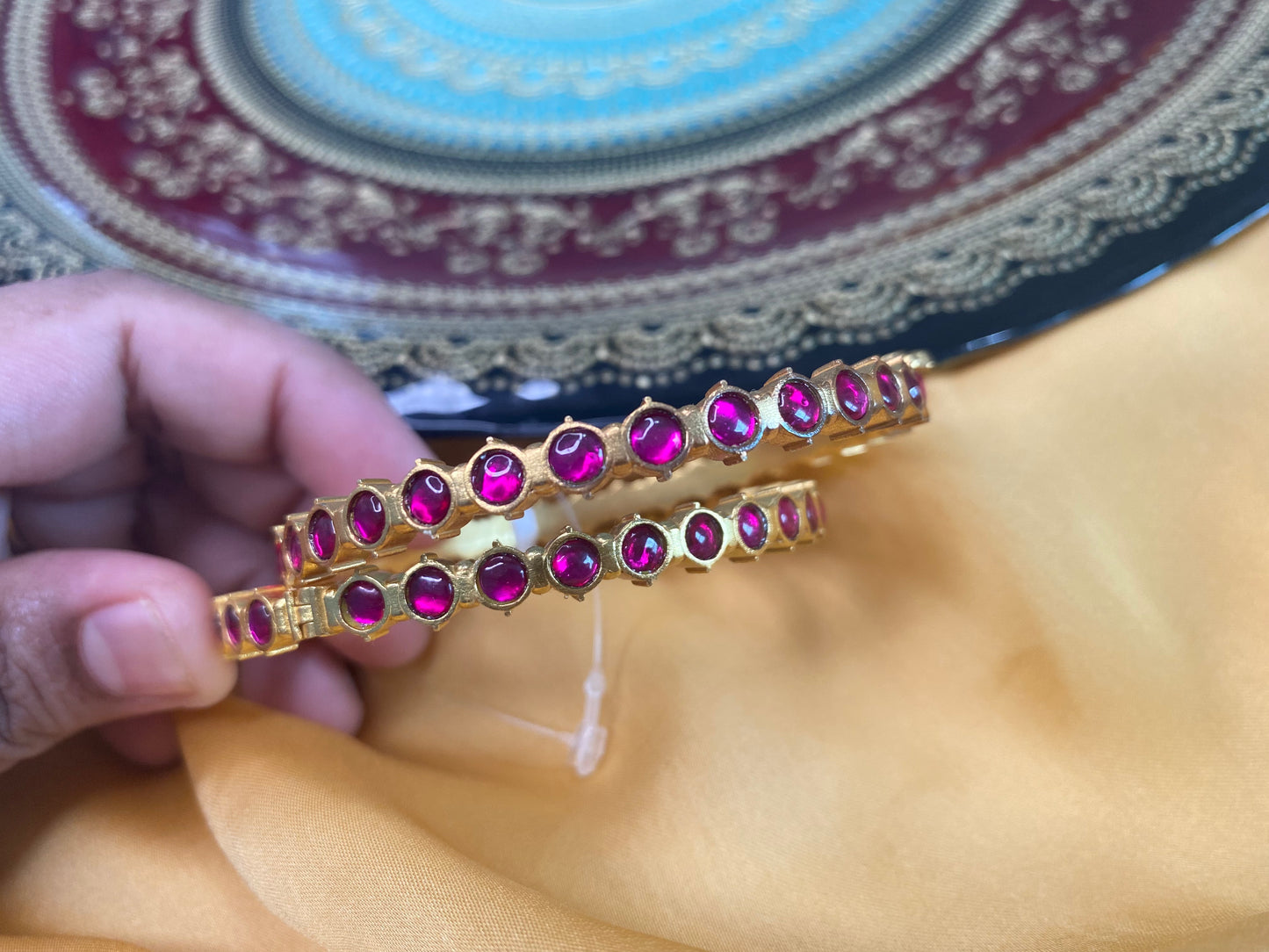 Kundan Jadau Openable Bangles - set of 2