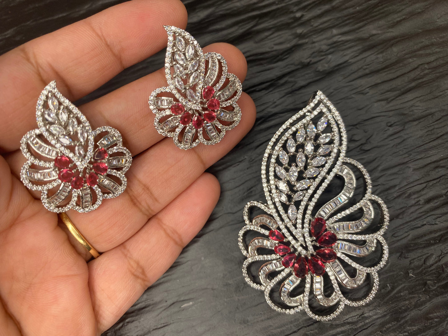 American Diamond Statement Pendant Set