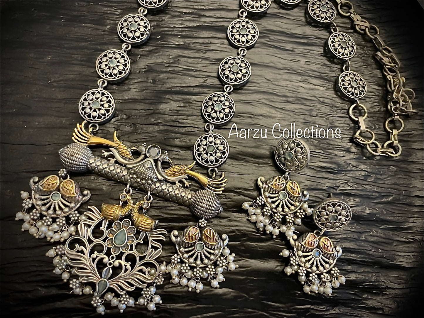 German Silver Dual tone Necklace Set