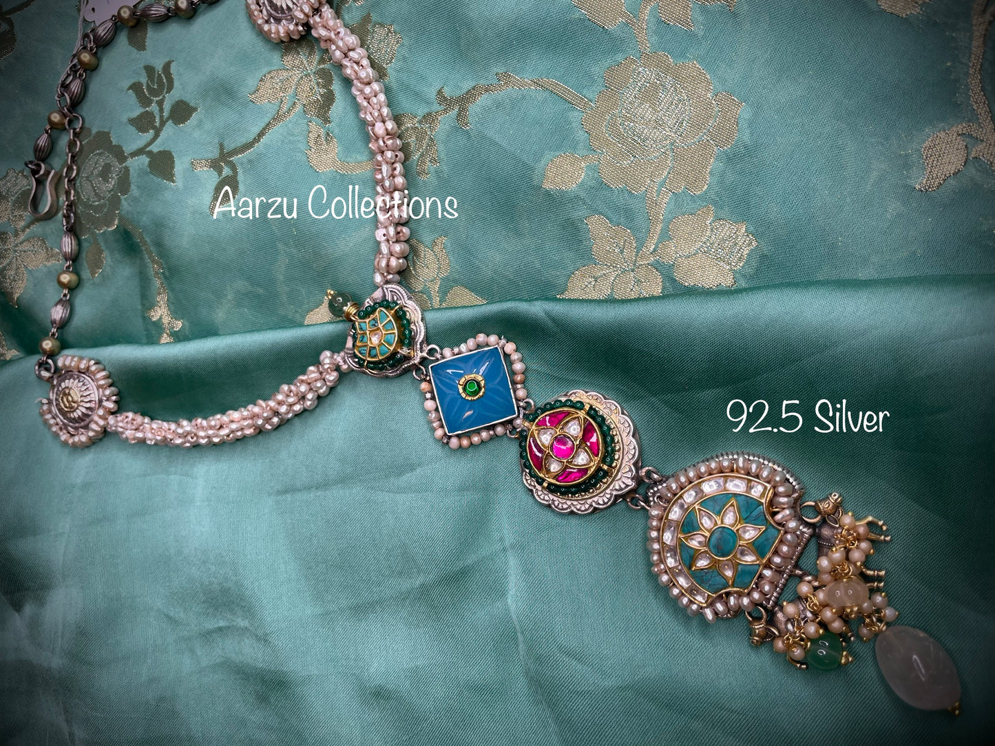 92.5 Silver Fusion collection necklace - 99 gms
