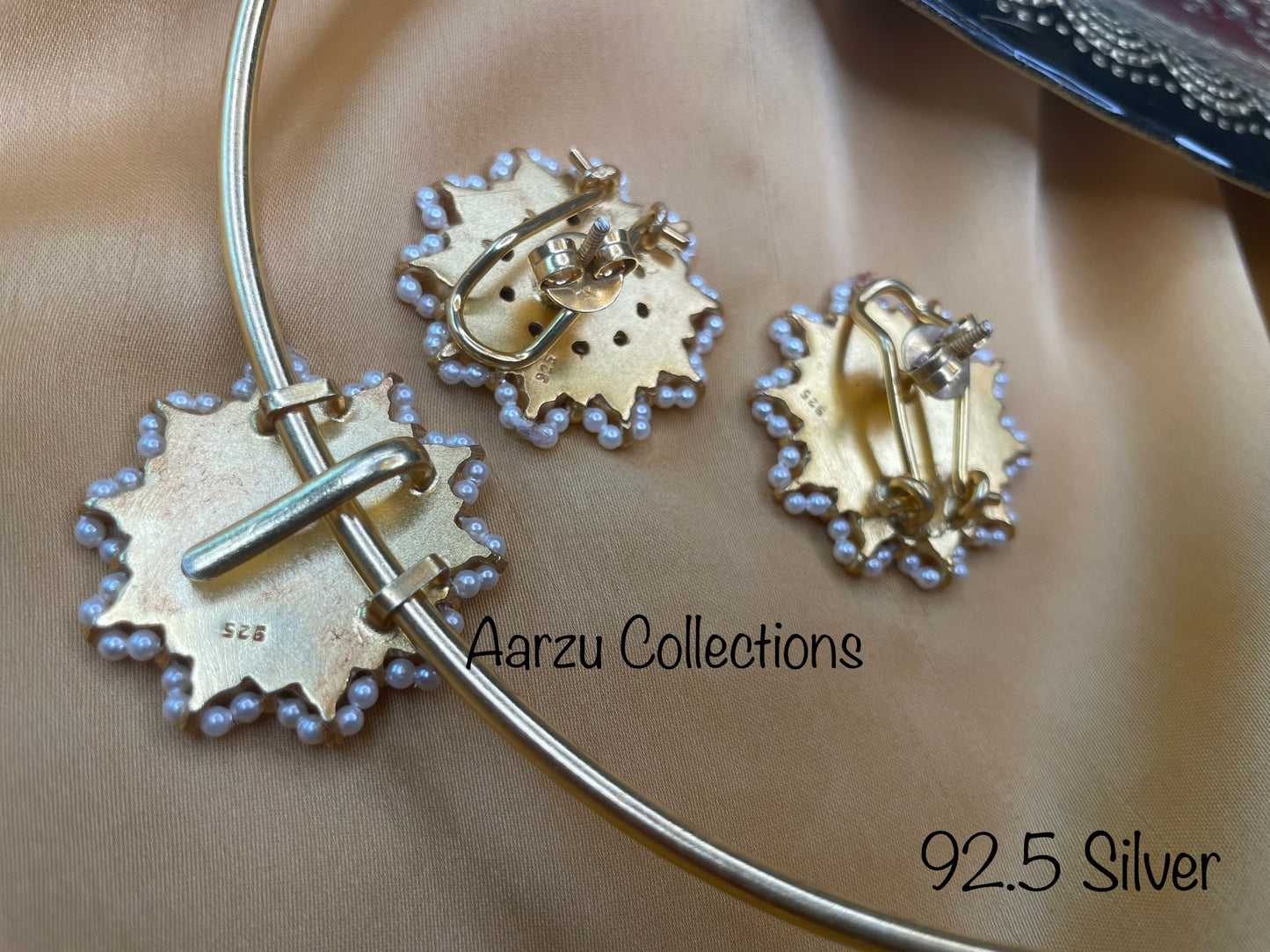 92.5 Silver Kundan Jadau pendant set - 42 g