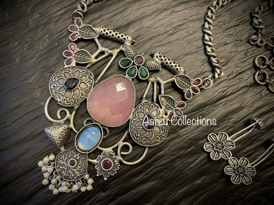 German Silver Fusion Necklace with complimentary ear wear