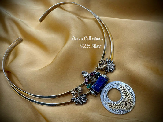 92.5 Silver designer inspired hasli with lapis lazuli