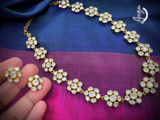 92.5 Silver Moissanite necklace set