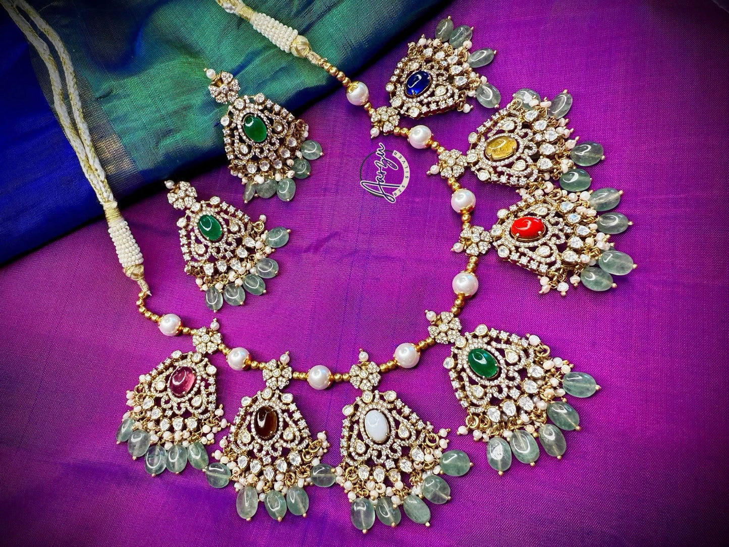 92.5 Silver Moissanite necklace with earrings