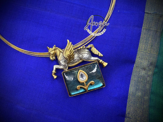 92.5 Silver precious stone Pendant 27.6 gm