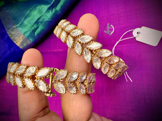 92.5 Silver Moissanite openable bangles - set of 2