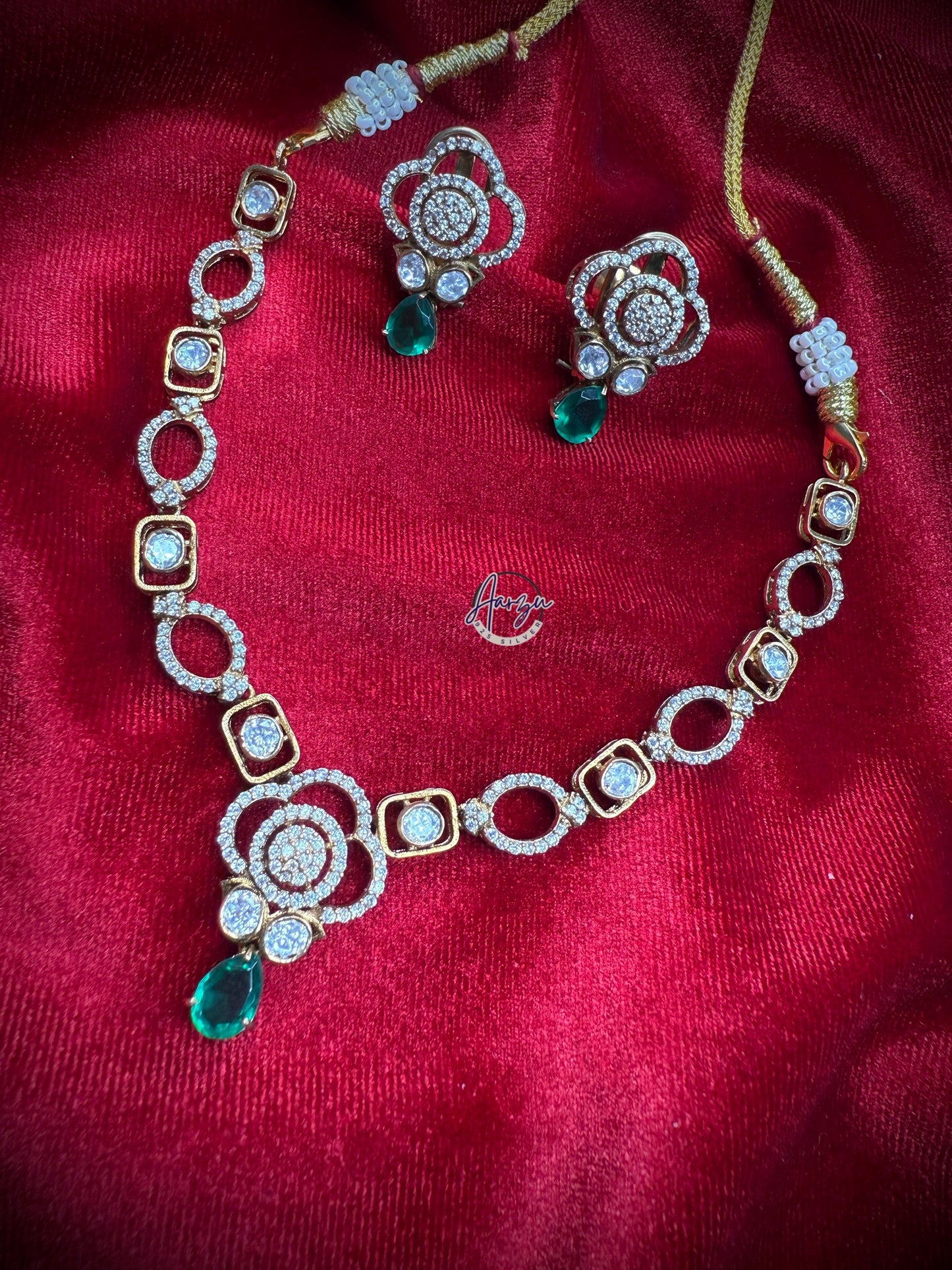 92.5 Silver Moissanite necklace with earrings