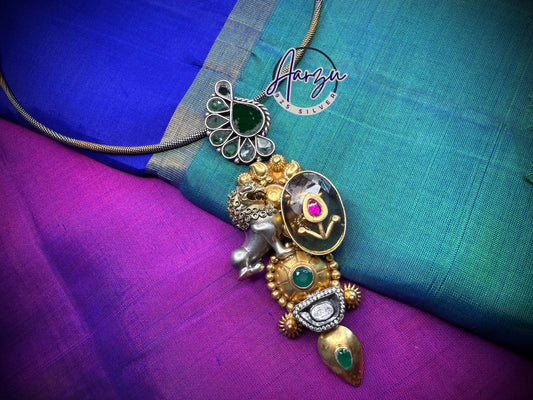 92.5 Silver fusion Pendant - 44.5 gm