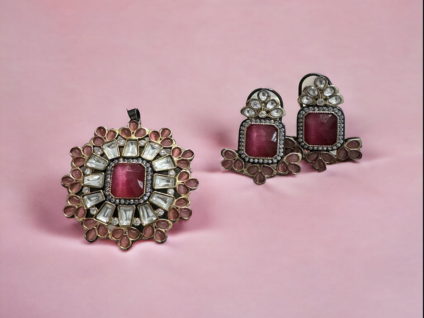 American Diamond Statement Pendant Set