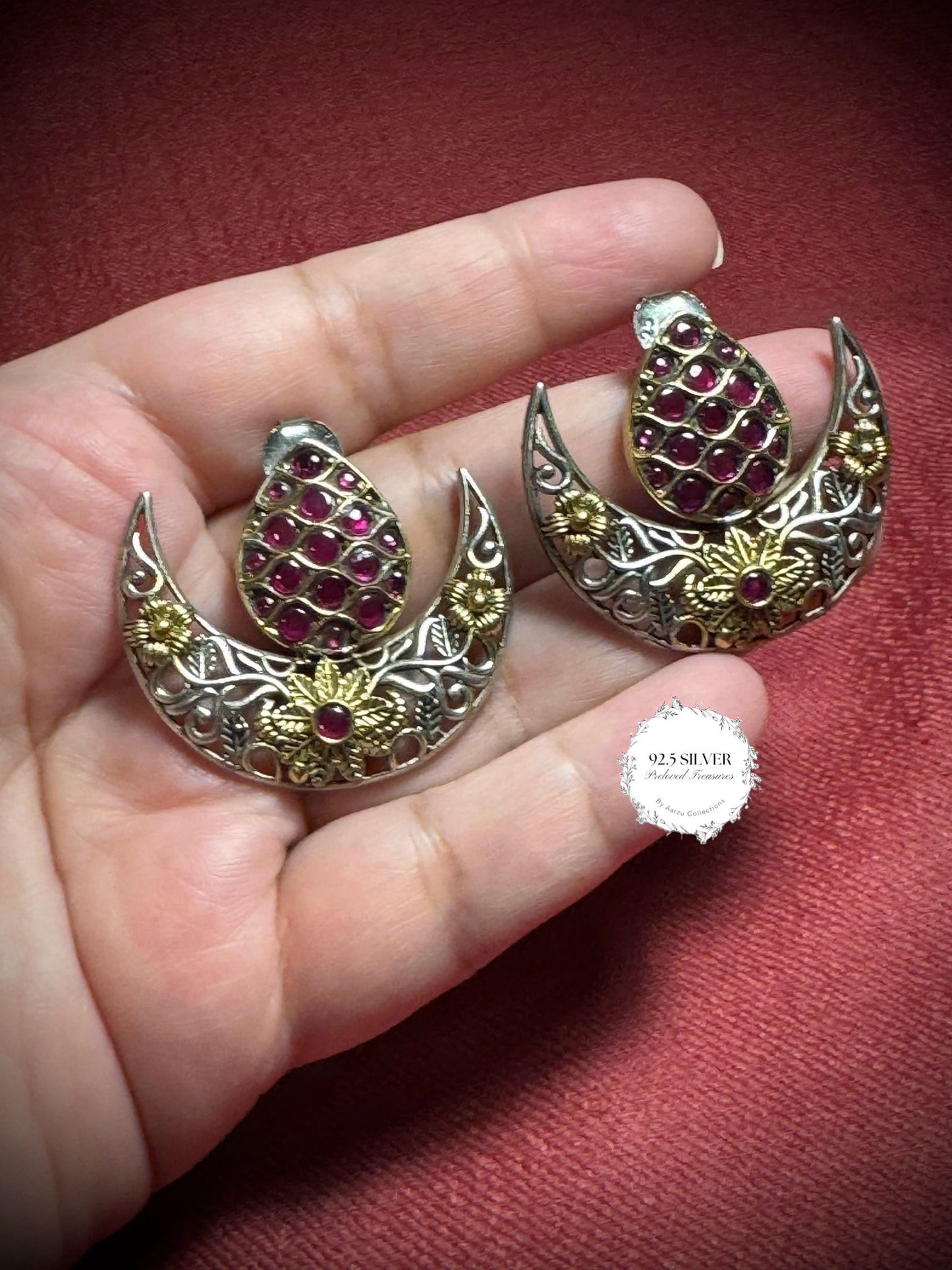 92.5 Silver dual tone earrings from preloved collection