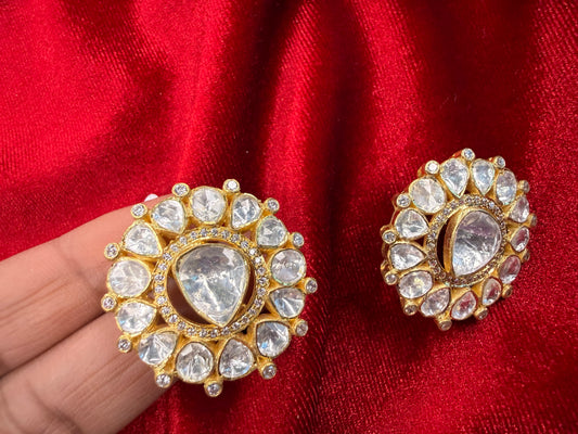 92.5 Silver moissanite oversized studs