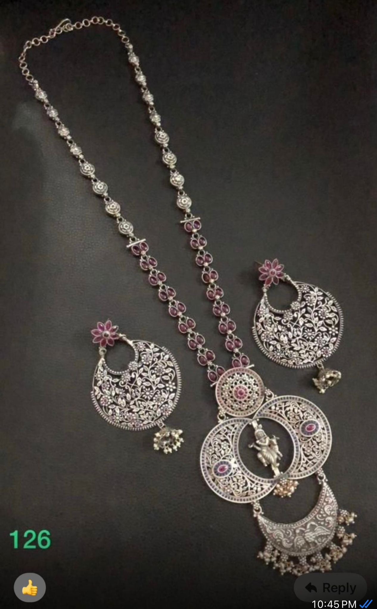 92.5 Silver necklace with earrings from preloved collection