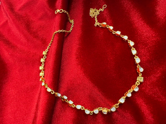 92.5 Silver moissanite dainty necklace