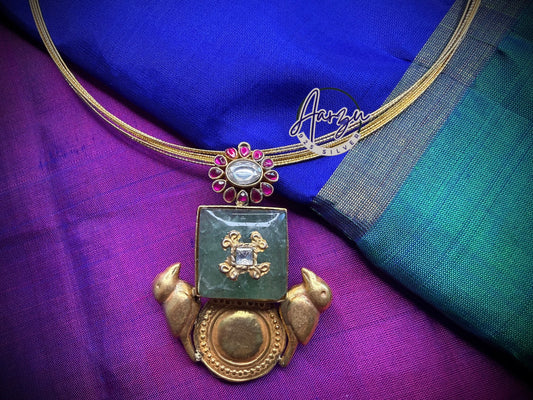 92.5 Silver precious stone Pendant -24 gm