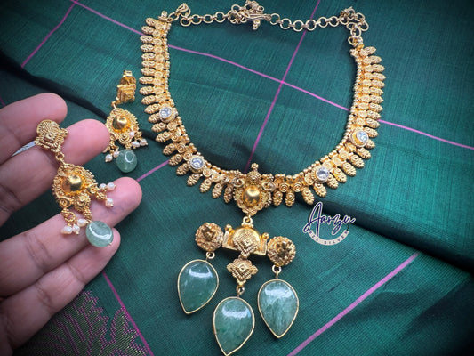 92.5 Silver base designer inspired necklace with earrings