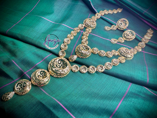 92.5 Silver base dubai collection necklace with earrings