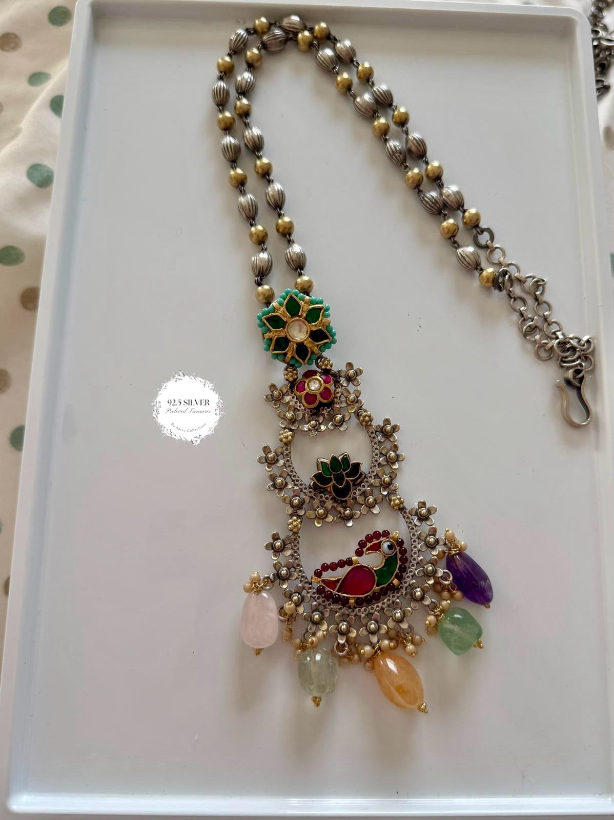 92.5 Silver Preloved dual tone fusion Necklace