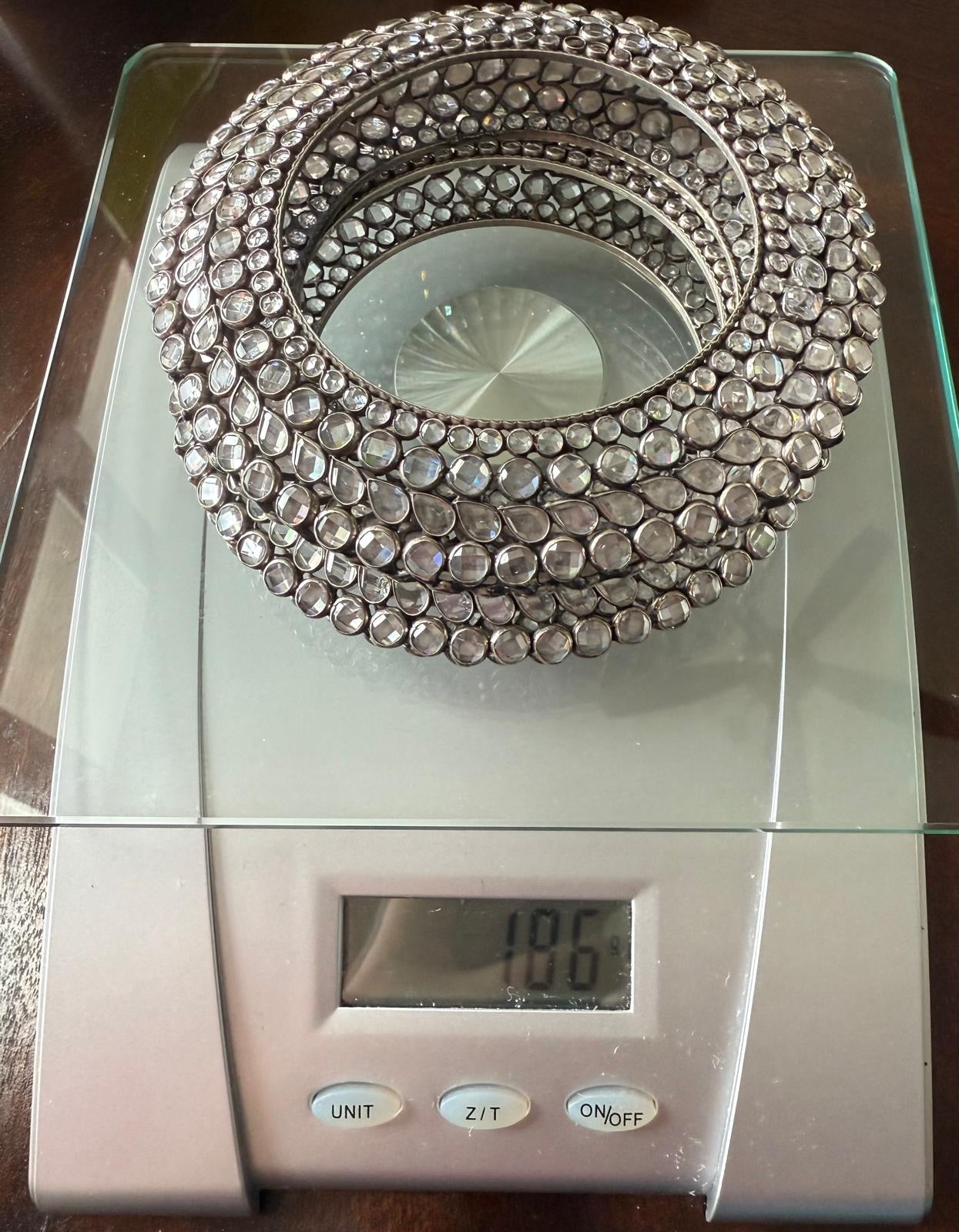 92.5 silver polki bangle from preloved collection