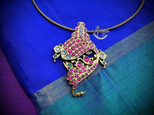 92.5 silver Kundan jadau pendant
