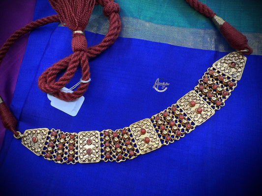 92.5 Silver base designer inspired necklace with coral