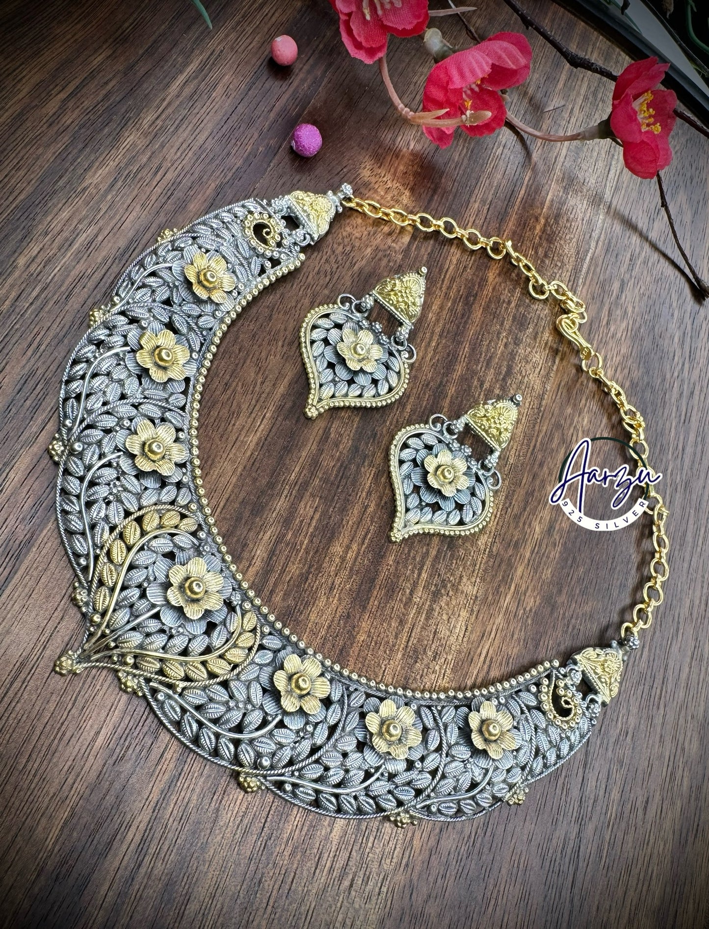 92.5 Silver base designer inspired necklace