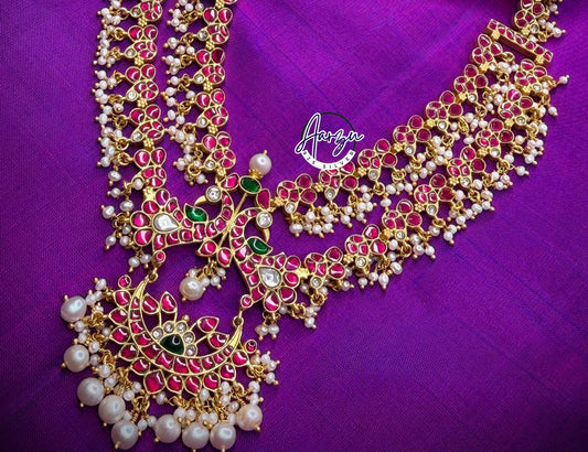 92.5 Silver base Kundan Jadau necklace