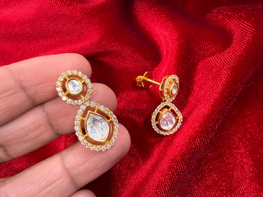 M92.5 Silver Moissanite Earrings - 7.5 gm